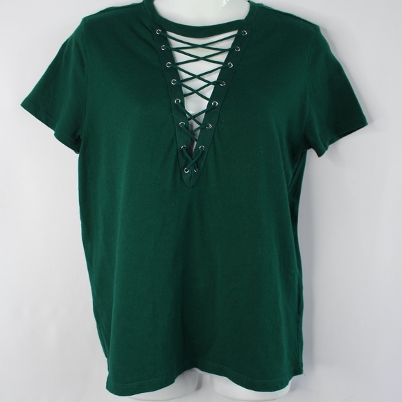 Forever 21 Lace-Up Boxy Tee Top - Picture 2 of 3
